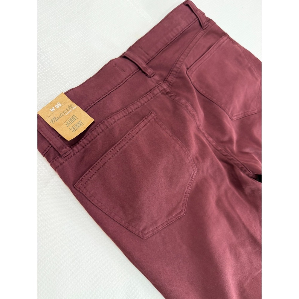 NWT Madewell Skinny Skinny Jeans Womens 28 Maroon Red Mid Rise Stretch 5-Pockets - Picture 5 of 12